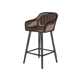 Bar Stool with Back and Armrest clipart