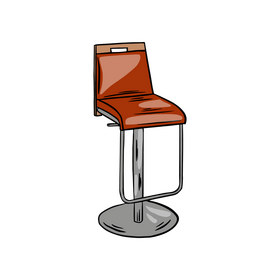 Vinyl Adjustable Bar Stool with Back clipart