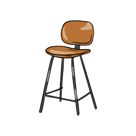 Leather Bar Stool clipart