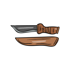 Wood Handle Knife clipart