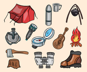 Set of Camping vector