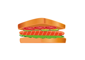 Front view of Sandwich clipart