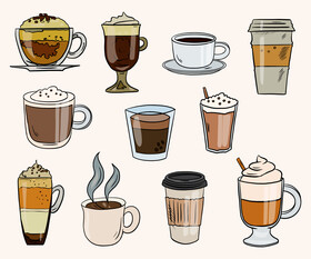 Coffee Types vector