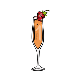 Strawberry Mimosa Cocktail clipart