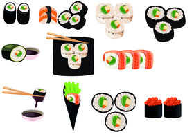 Sushi Rolls vector