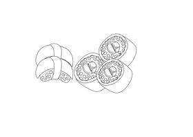 Sushi Rolls black and white clipart