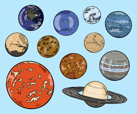 Solar System Planets vector