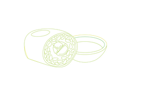 Sushi Roll with Soy Sauce black and white clipart