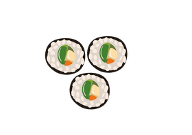 Top View of Sushi Rolls clipart