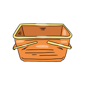 Orange rectangle bucket clipart