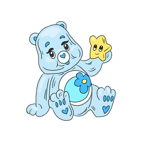 Blue care bears toy clipart