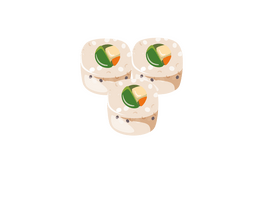 White Sushi Rolls clipart