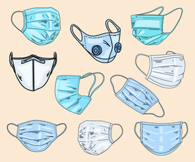 Face masks vector