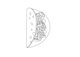 Fiesta Tacos black and white clipart