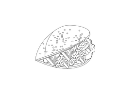 Taco black and white clipart