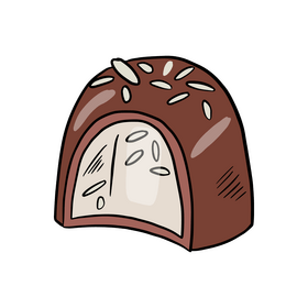 Milk chocolate truffles filled with vanilla clipart