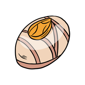 White milk chocolate with almond clipart