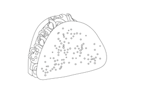 Taco black and white clipart