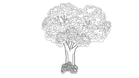 Tree black and white clipart