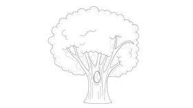 Yellow Tree black and white clipart