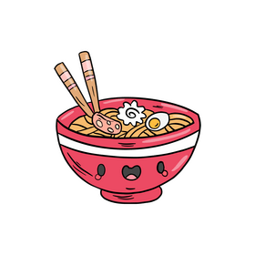 Kawaii noodles clipart
