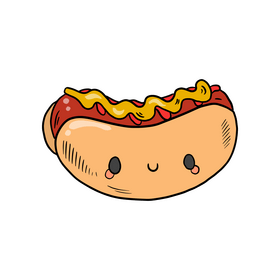 Kawaii hot dog clipart