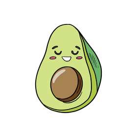 Kawaii avocado clipart