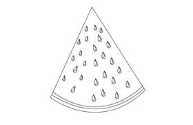 Watermelon Slice black and white clipart