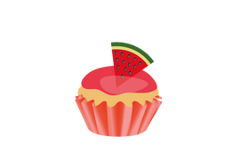 Watermelon Cupcake clipart