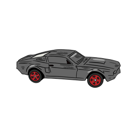 Gray coupe car clipart