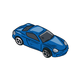 Blue coupe car clipart