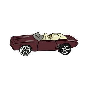 Brown cabriolet car clipart