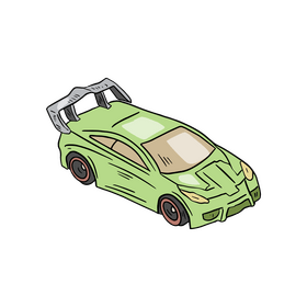 Green sports car clipart