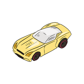 Yellow coupe car clipart
