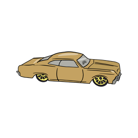Yellow coupe car clipart