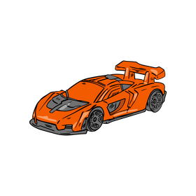 Orange racing car clipart