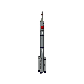 Long rocket cartoon clipart