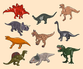 Dinosaurs cartoon vector