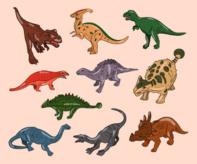 Dinosaurs cartoon vector
