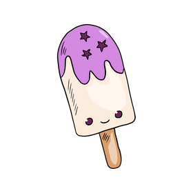 Kawaii ice cream clipart