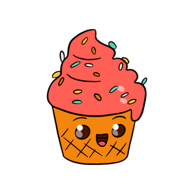 Kawaii ice cream cartoon clipart