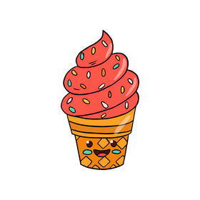 Kawaii ice cream clipart