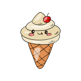 Kawaii cartoon ice cream clipart