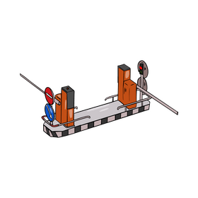 Road block, boom barrier clipart
