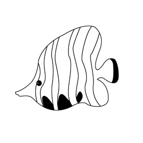 Fish black and white clipart
