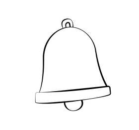Bell cartoon drawing black and white clipart