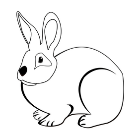 Adorable rabbit smiling black and white clipart free download