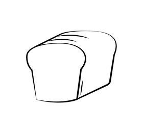 Bread cartoon drawing black and white clipart