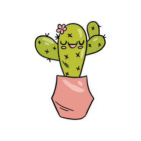 Kawaii cactus drawing clipart