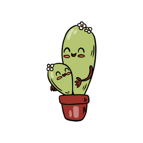 Cute kawaii cactus clipart
